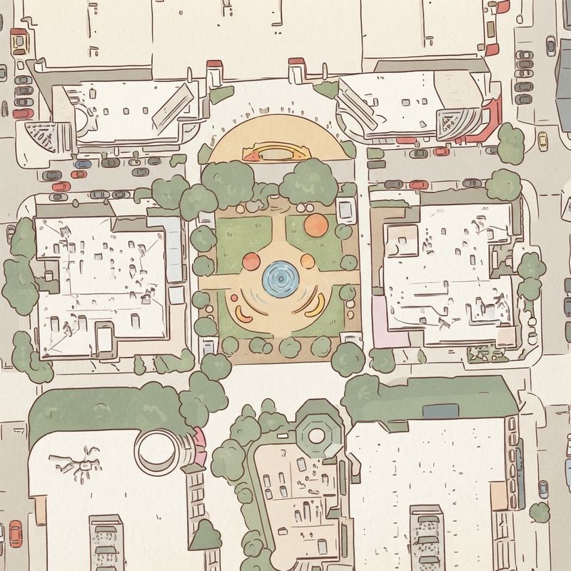 Illustrated map of Fountain Park