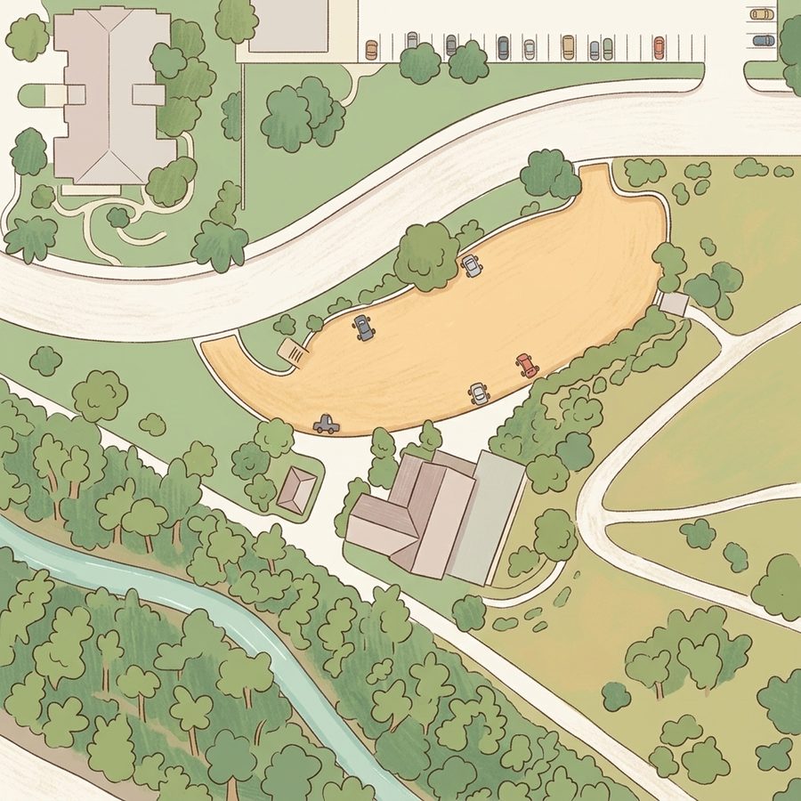 Illustrated map of Four Mile Historic Park