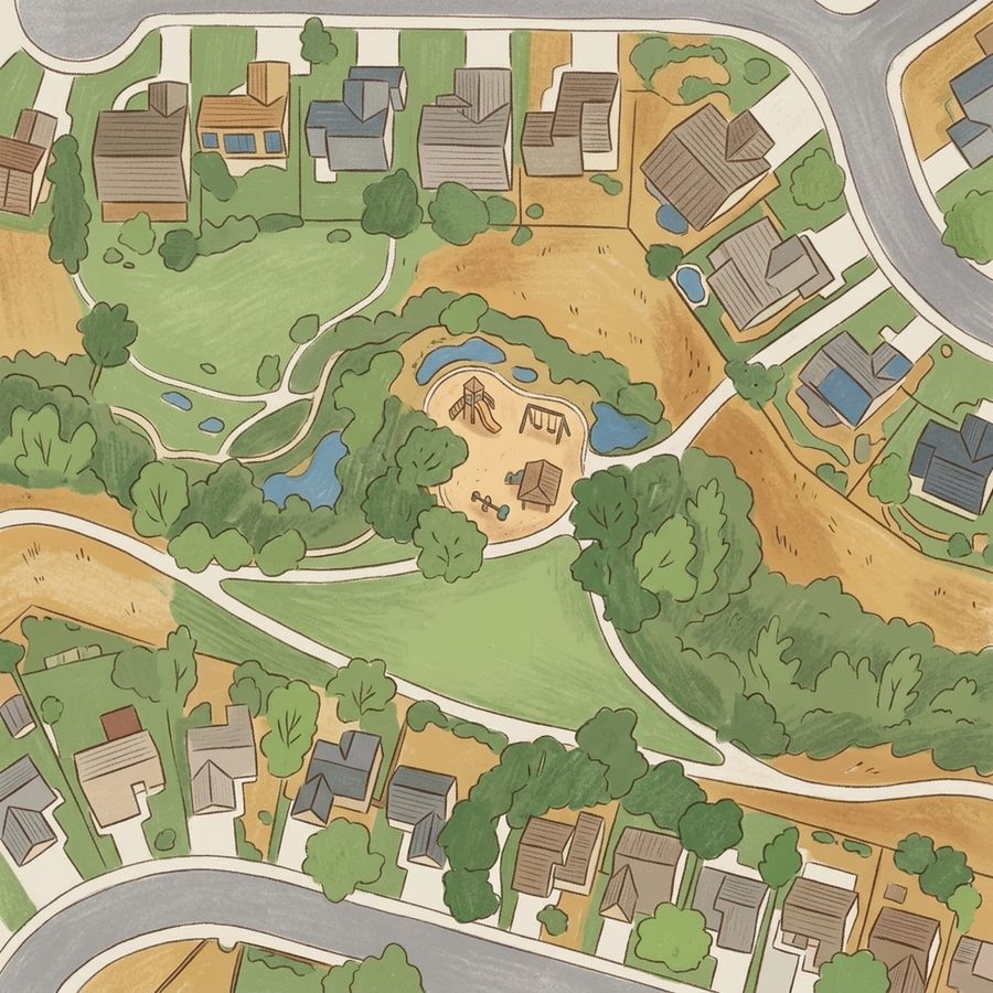 Illustrated map of Fox Hill Park