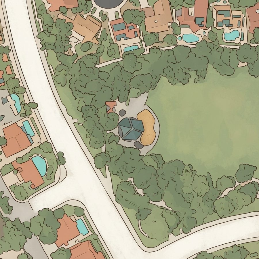 Illustrated map of Fox Ridge Park