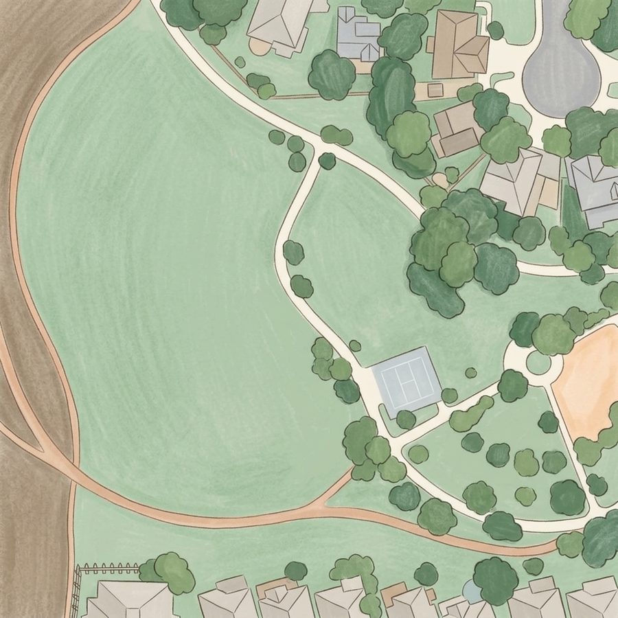 Illustrated map of Foxshire Park