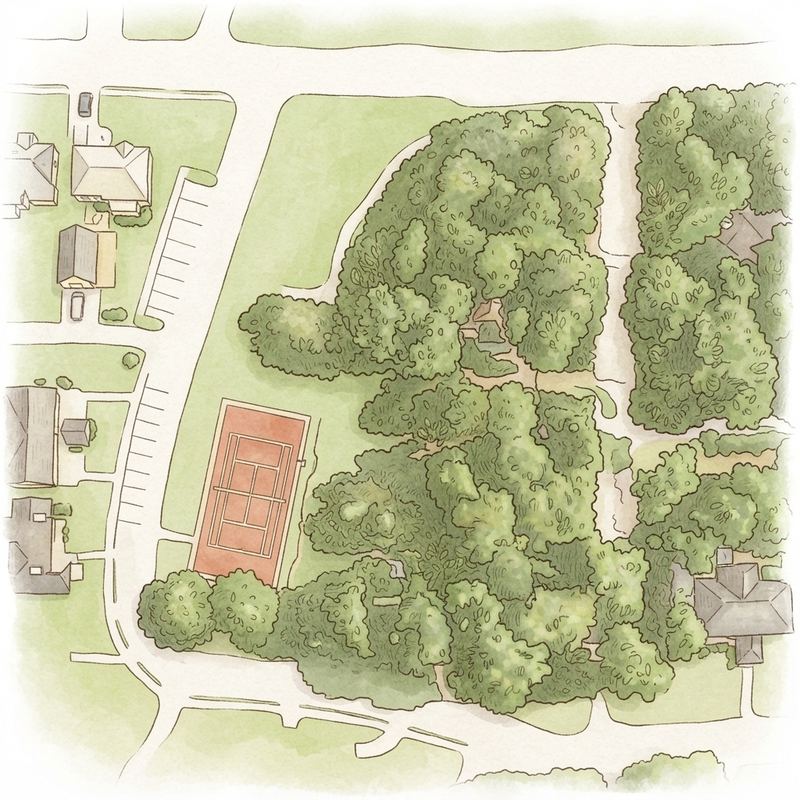 Illustrated map of Francis Perry Park