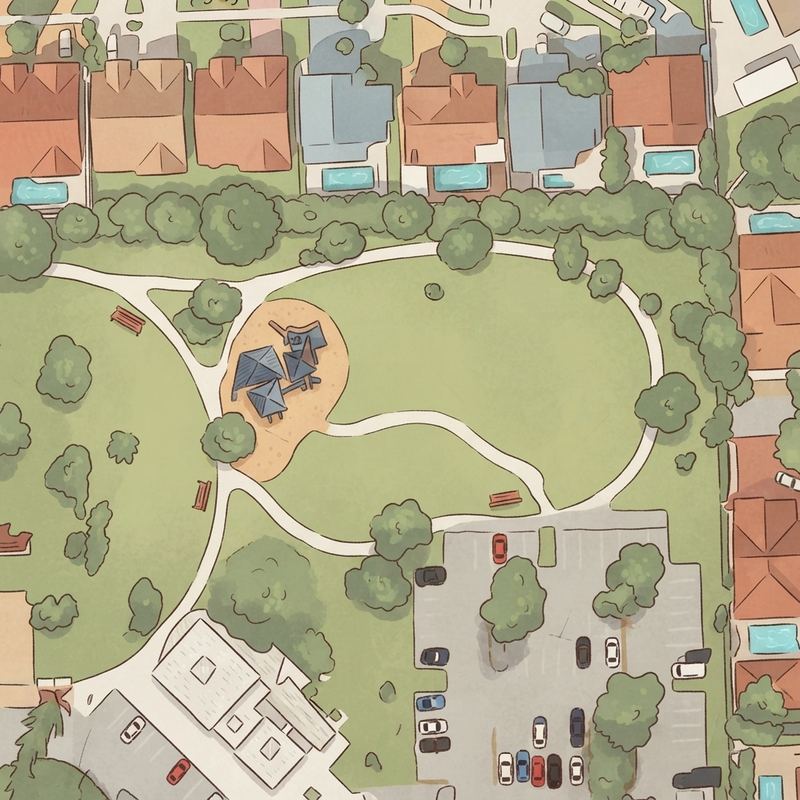 Illustrated map of Francisco Human Rights Park