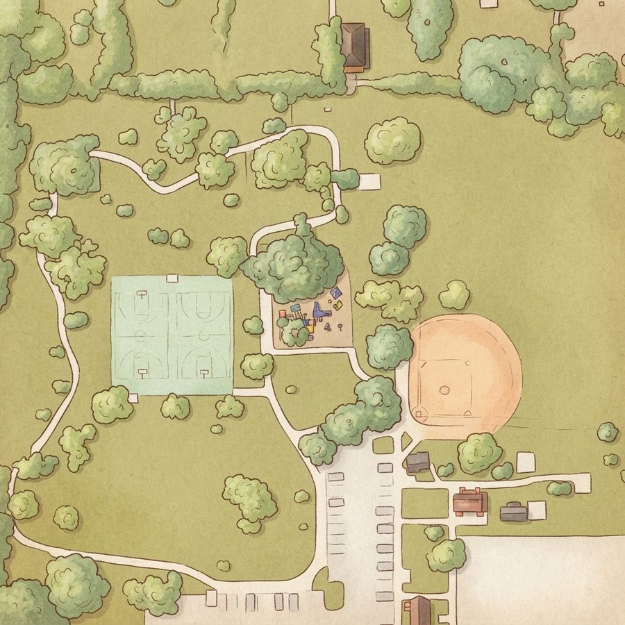 Illustrated map of Frank Tejeda Park