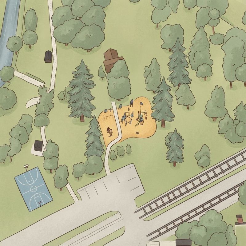 Illustrated map of Frank W. Turner Park