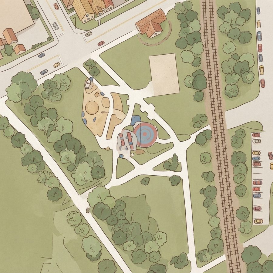 Illustrated map of Frankie Pierce Park