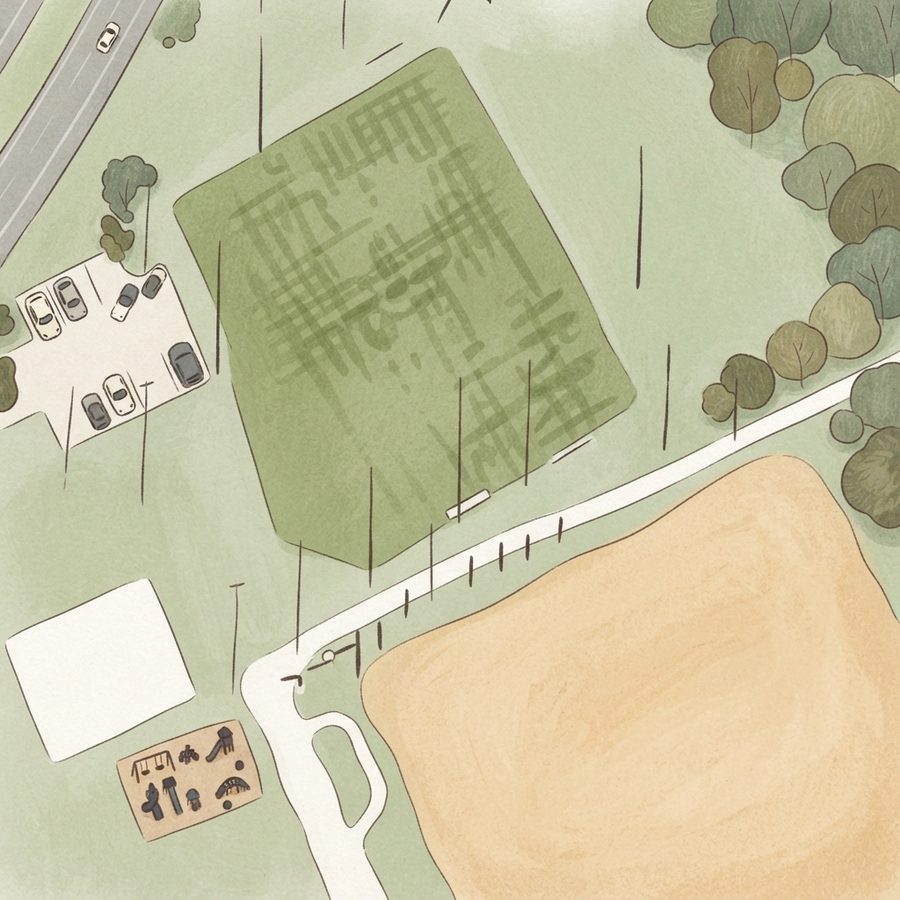 Illustrated map of Frederick Douglass Park