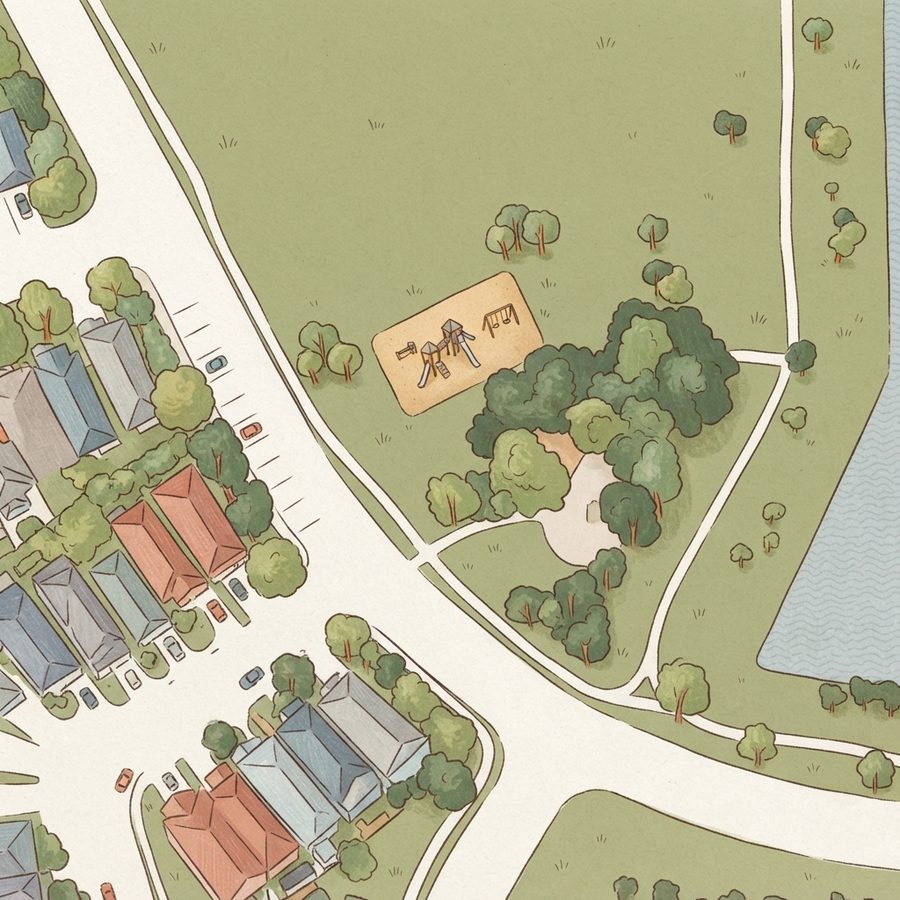 Illustrated map of Freehill Park