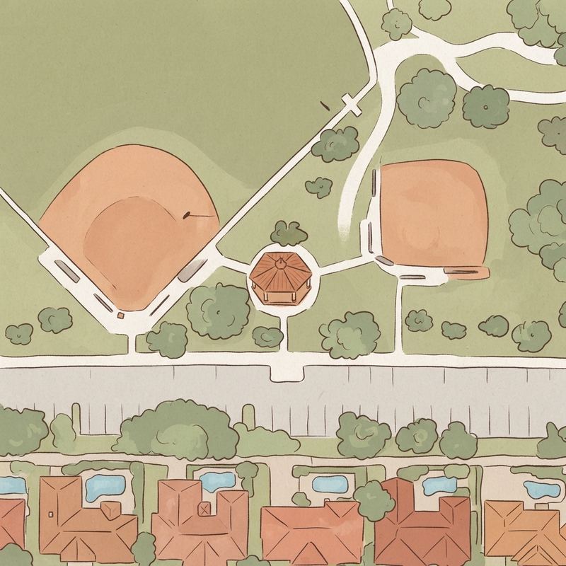 Illustrated map of Fretz Park
