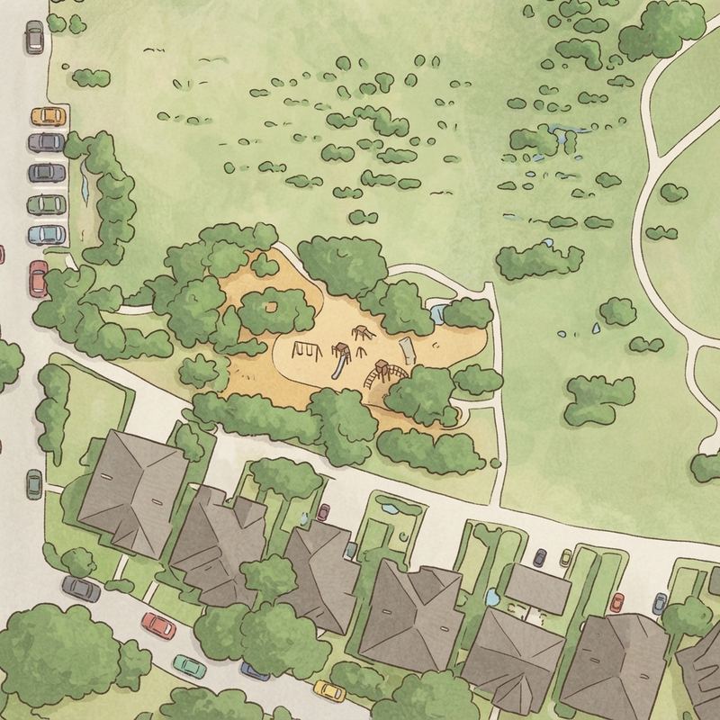 Illustrated map of Friendship Park Playground