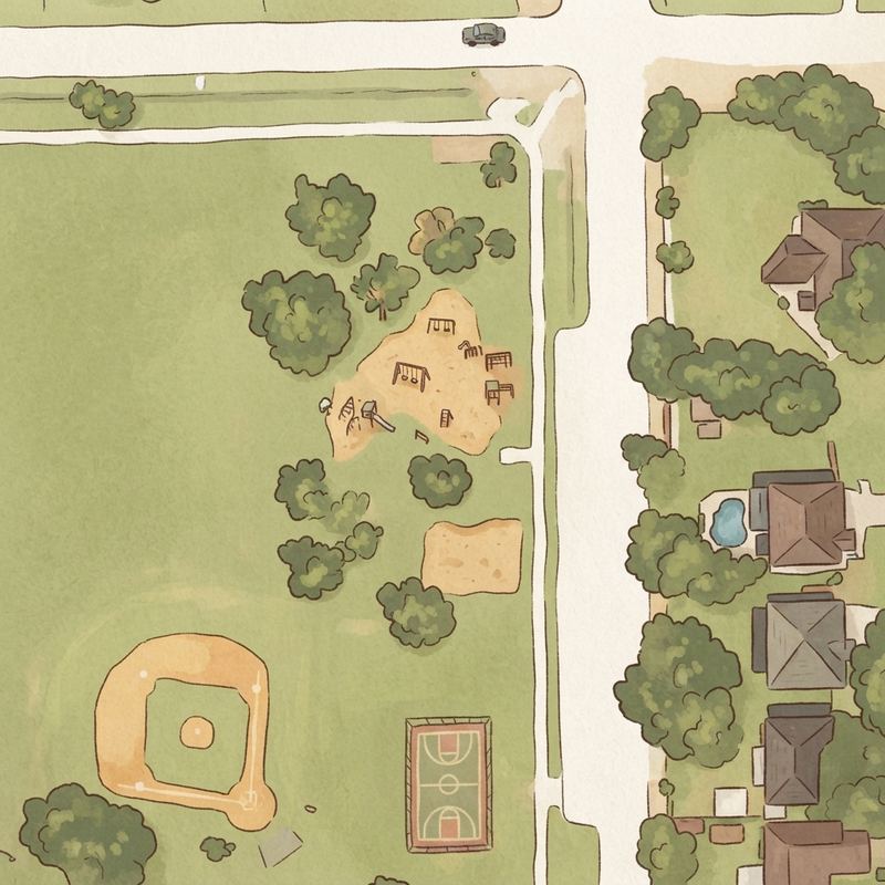 Illustrated map of Friendship Park playground
