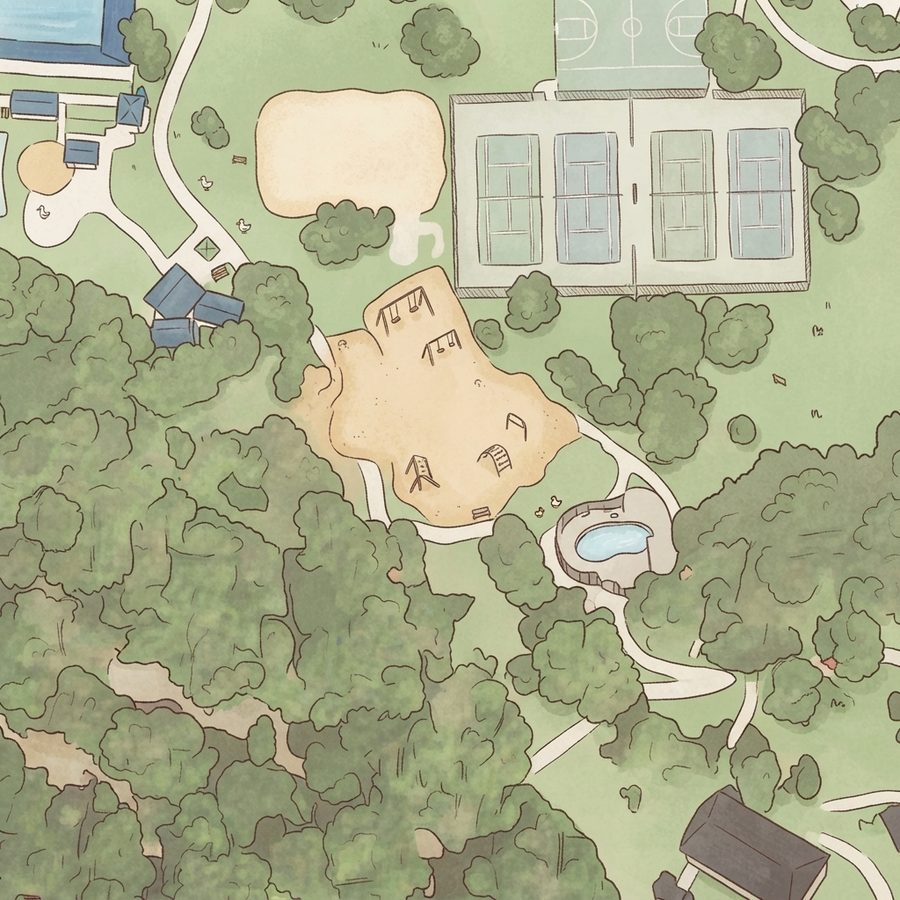 Illustrated map of Friendswood Fairy Trail