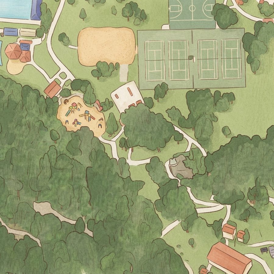Illustrated map of Friendswood Parks & Recreation