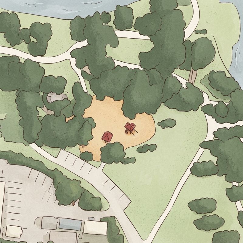 Illustrated map of Fritz Park Shelter