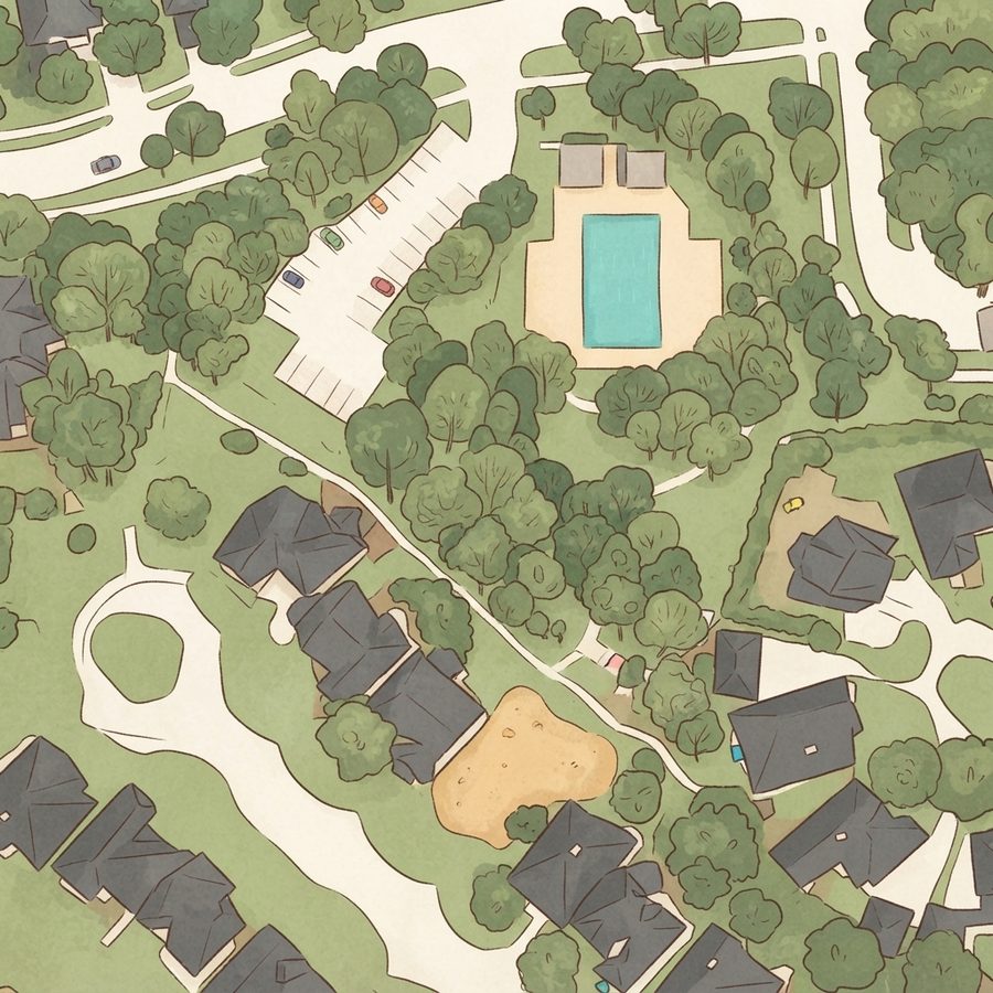 Illustrated map of Frog Park