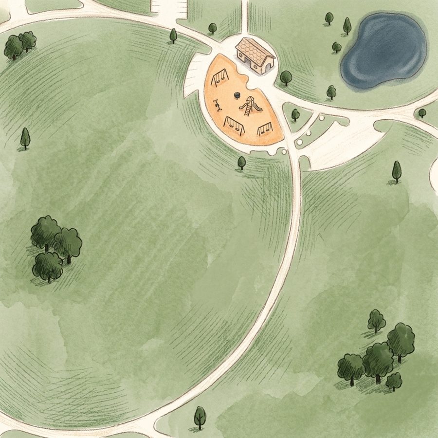 Illustrated map of Fronterra Park