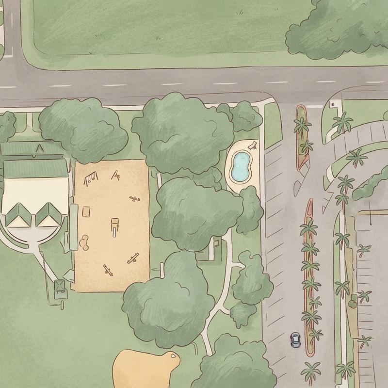Illustrated map of Frost Park