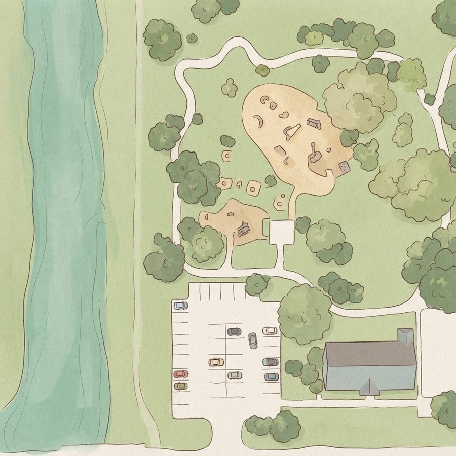 Illustrated map of Fry Road Park