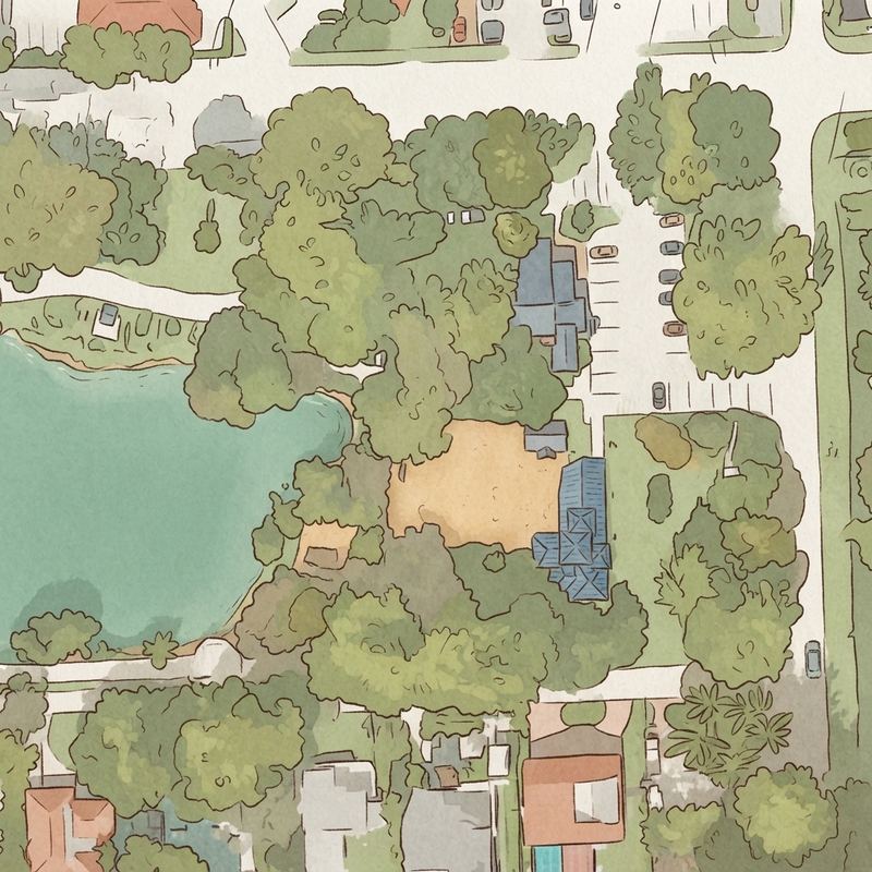Illustrated map of Fuchs Park