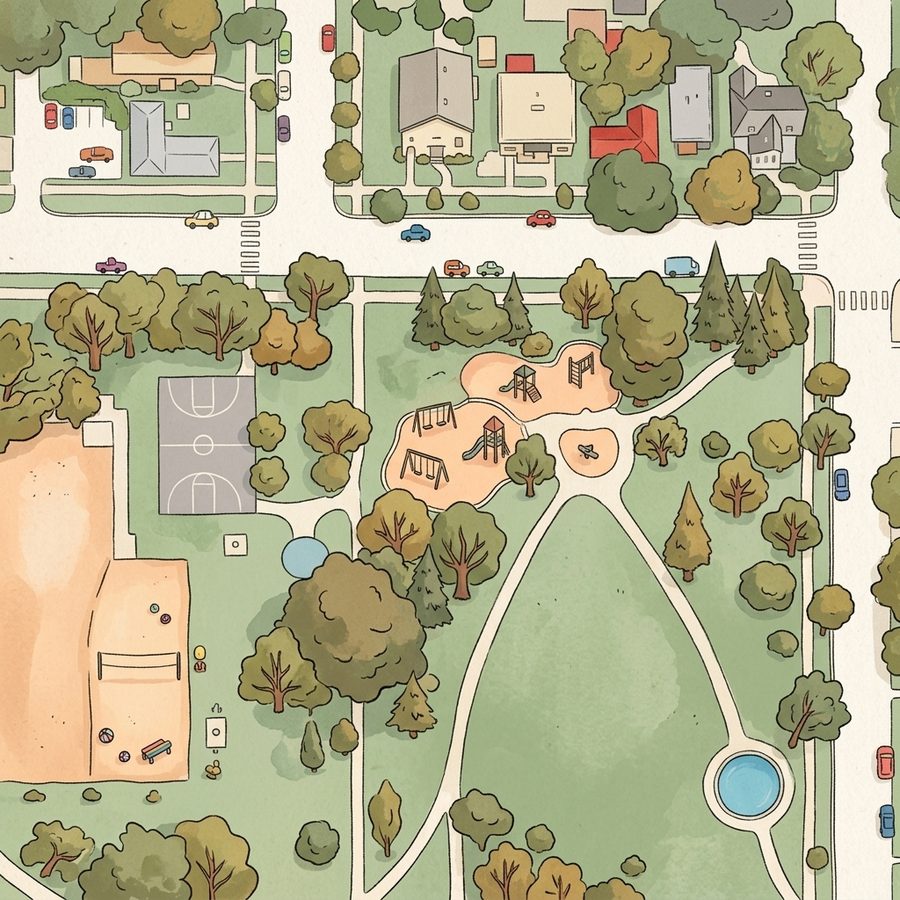 Illustrated map of Fuller Park