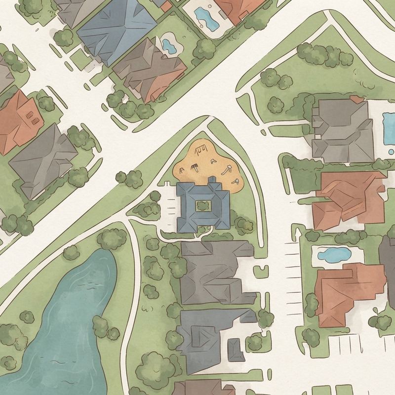 Illustrated map of Fully Gated Playground Park