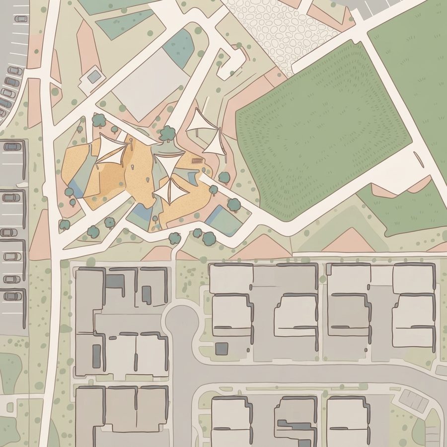 Illustrated map of Galaxy Park