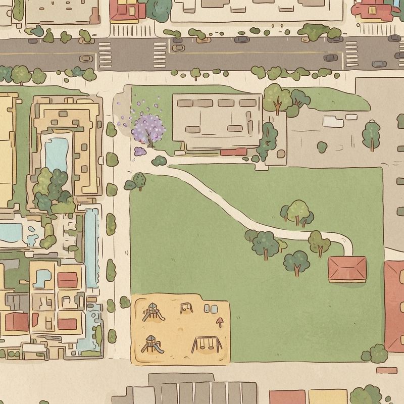 Illustrated map of Gallagher Square