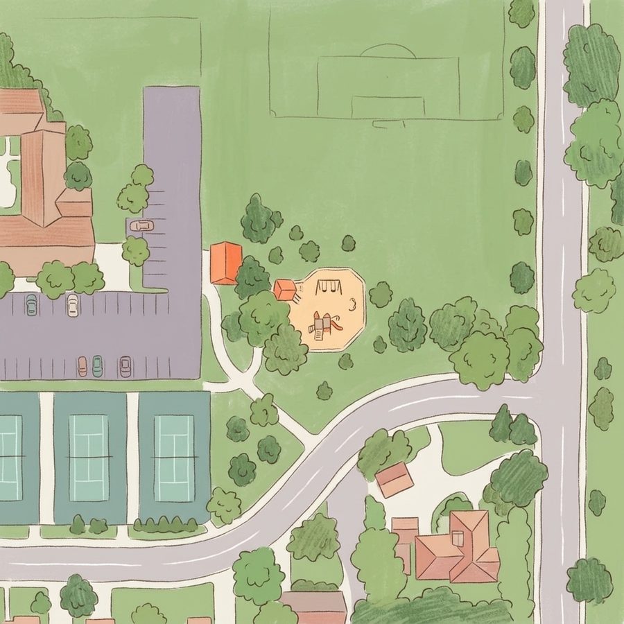 Illustrated map of Gallup Park