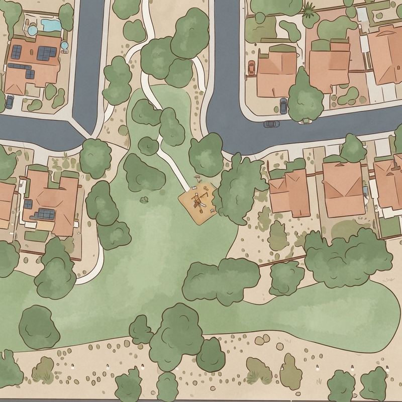 Illustrated map of Gardenwood Park
