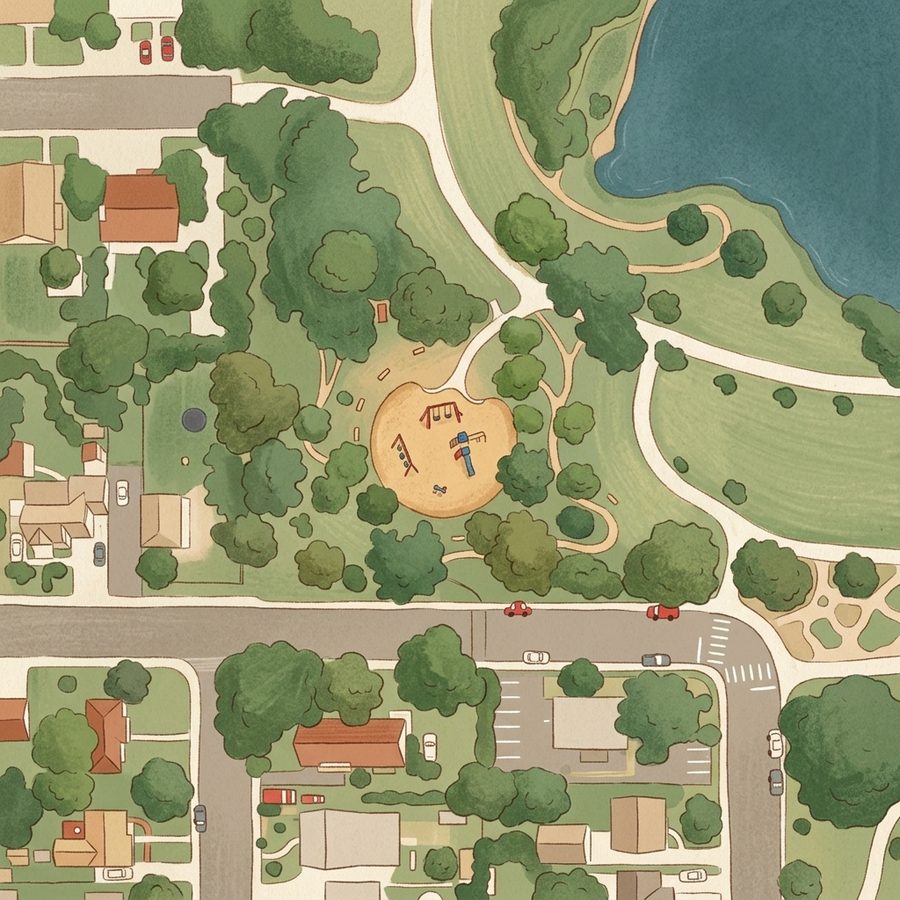 Illustrated map of Garfield Lake Park