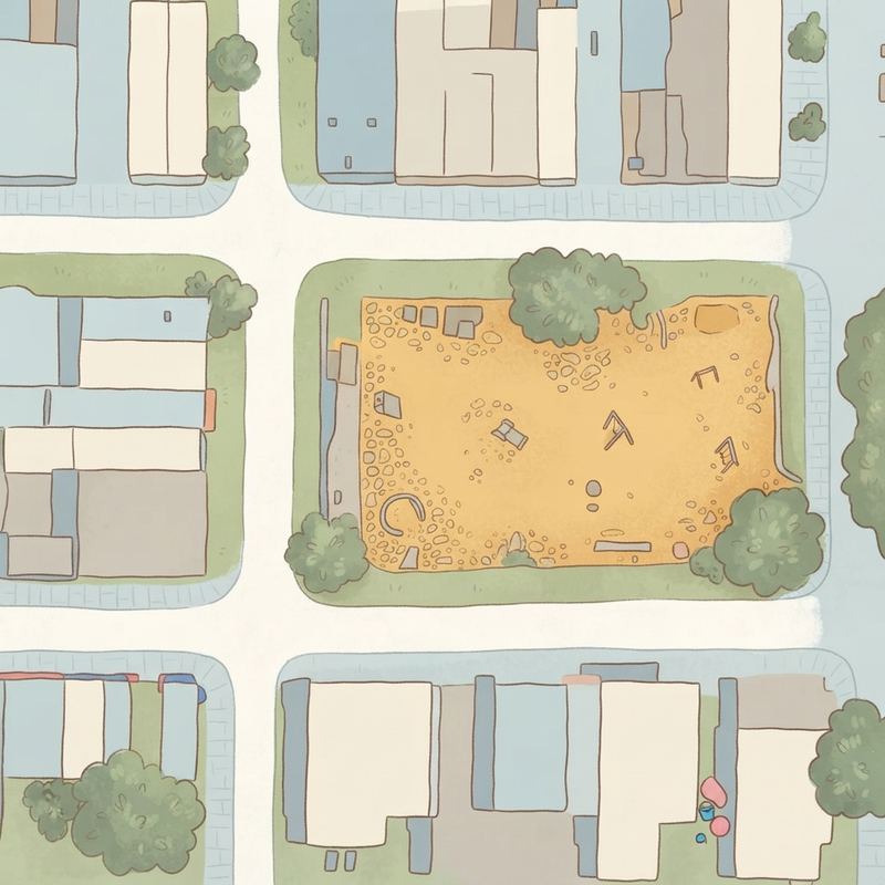 Illustrated map of Garland City Square