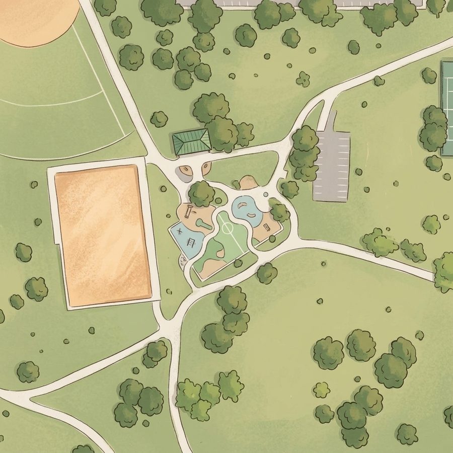 Illustrated map of Garland Park