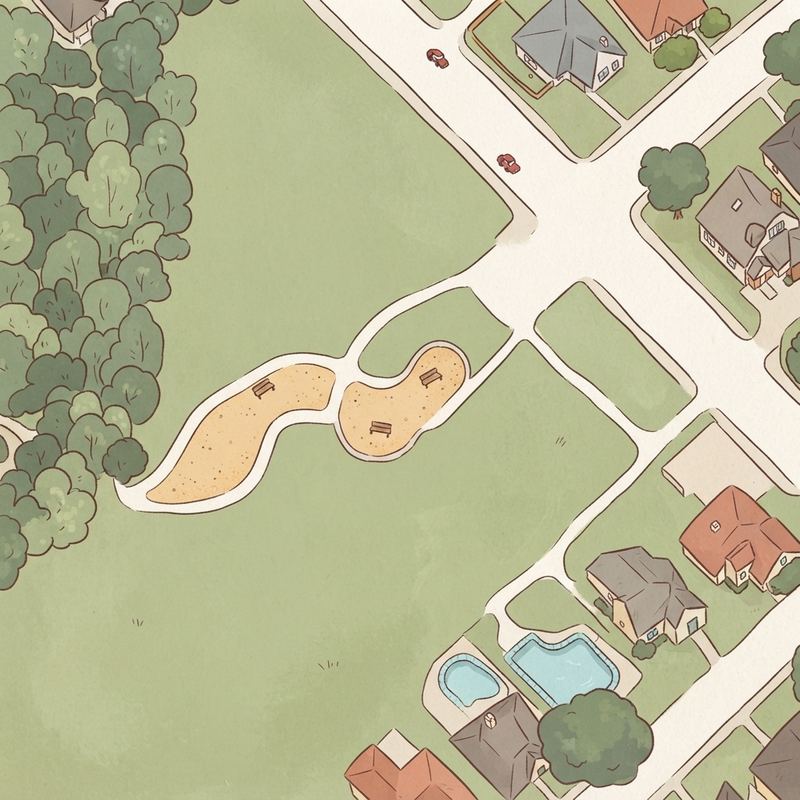 Illustrated map of Garland Parks & Recreation