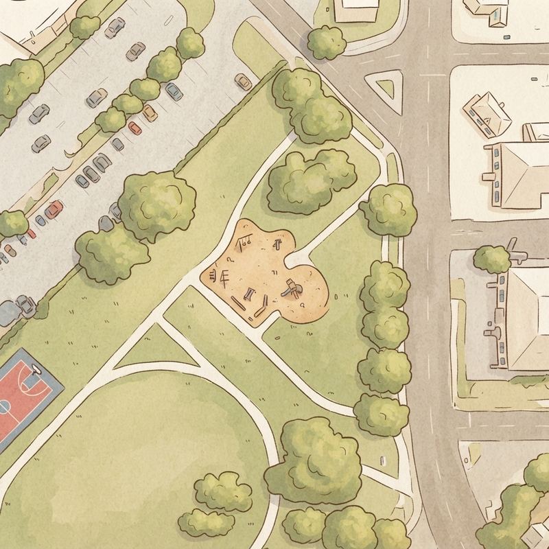 Illustrated map of Garrett Park