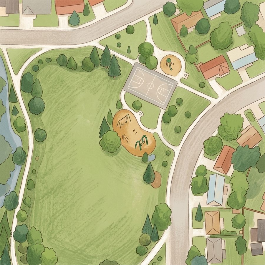 Illustrated map of Garrison & Union Park