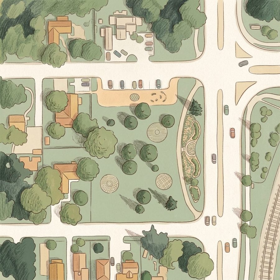 Illustrated map of Gary R McDonnell Park