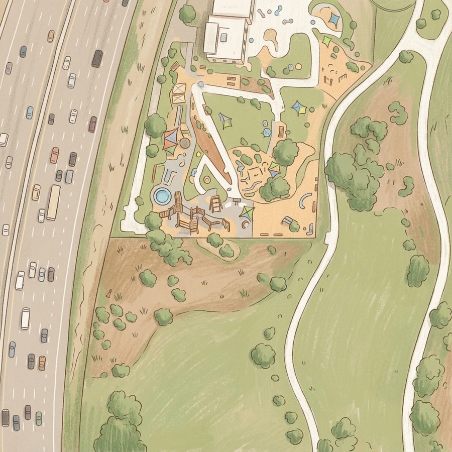 Illustrated map of Gates Crescent Park