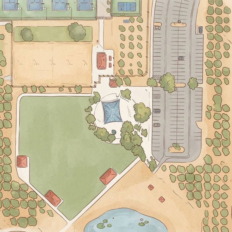 Illustrated map of Gene Autry Park