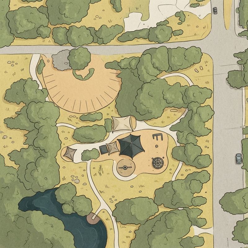 Illustrated map of Gene Schrickel, Jr. Park