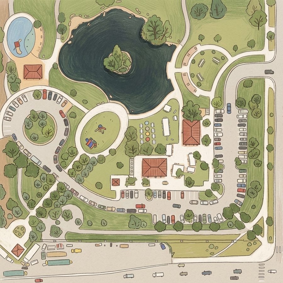 Illustrated map of Generals' Park
