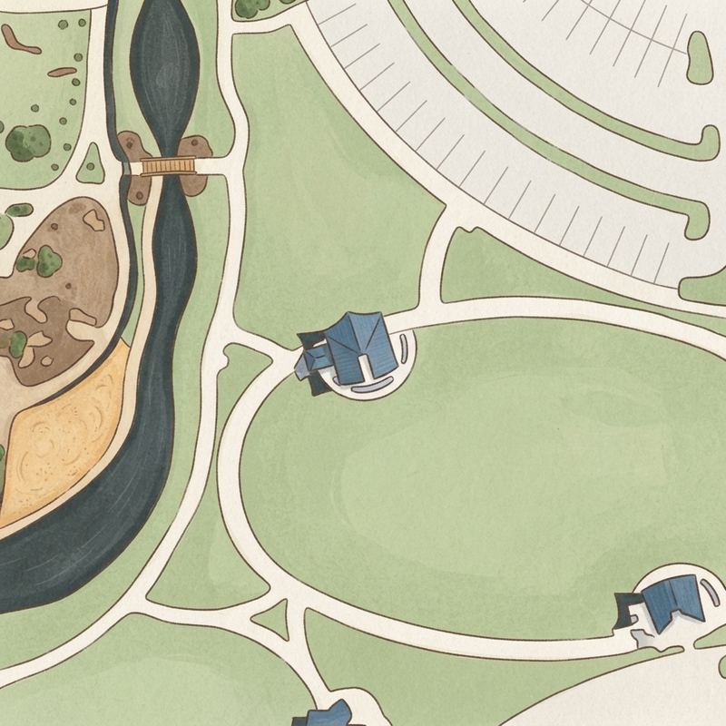 Illustrated map of Generations Park at Boys Ranch