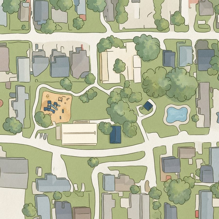 Illustrated map of Gerber Park