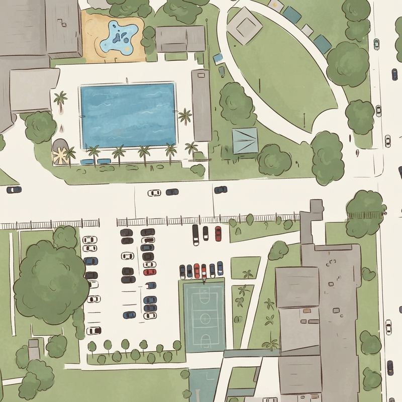 Illustrated map of Gibson Park