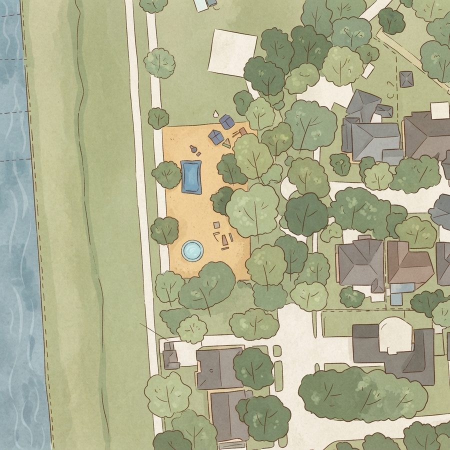 Illustrated map of Glen Meadows Park
