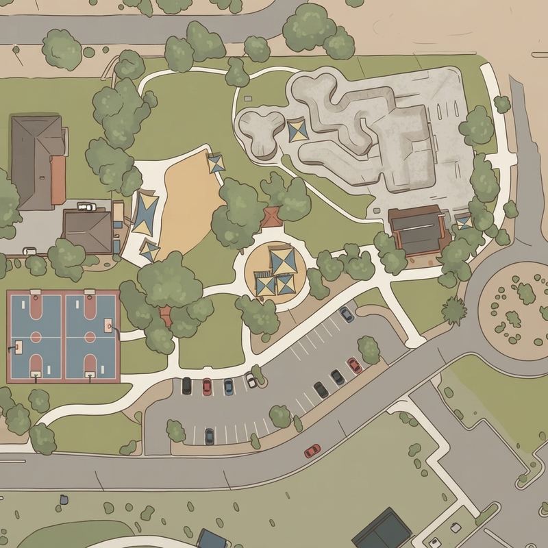 Illustrated map of Glendale Heroes Regional Park