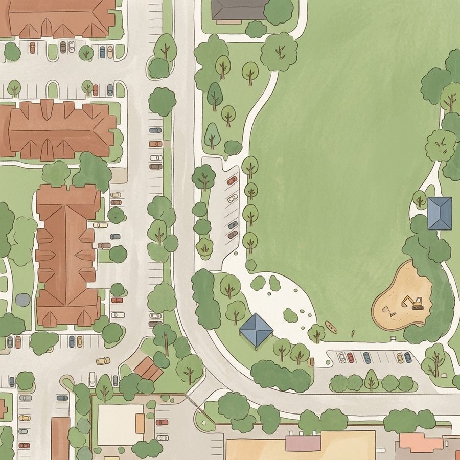 Illustrated map of Glendale Park