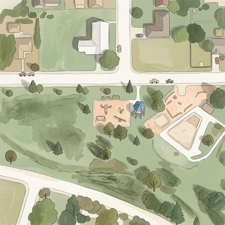 Illustrated map of Glennon Heights Park