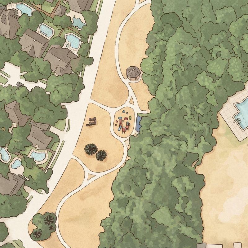 Illustrated map of Glenwick Park