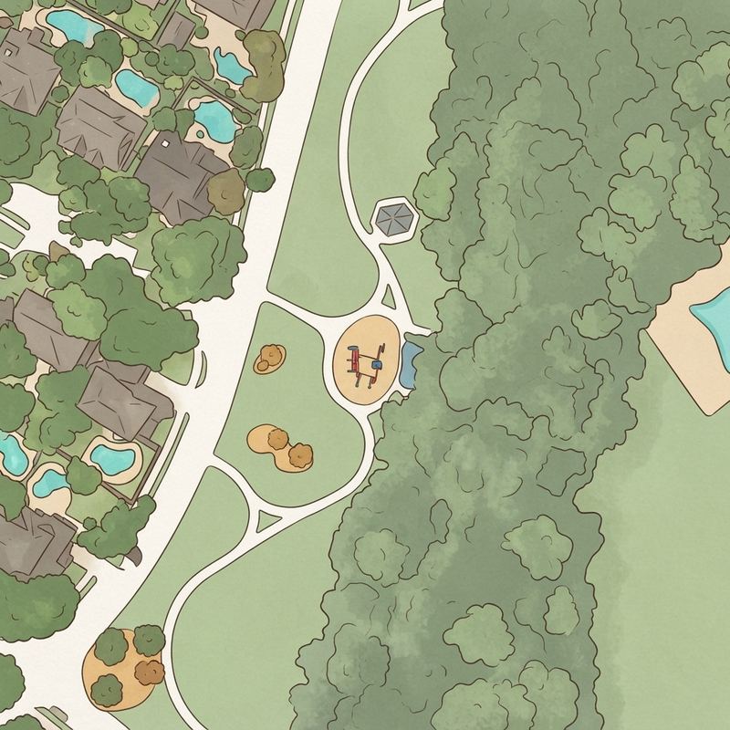 Illustrated map of Glenwick park playground