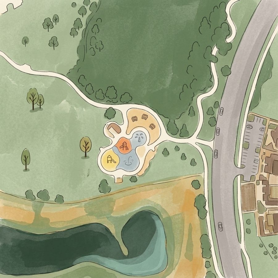 Illustrated map of Golden Eagle Park